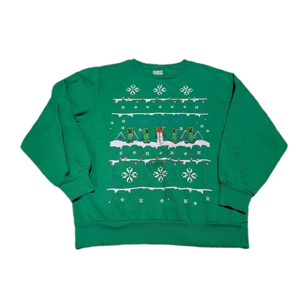 Celebrate Together Boys‎ Minecraft Sweatshirt Youth XL Long Sleeve Christmas